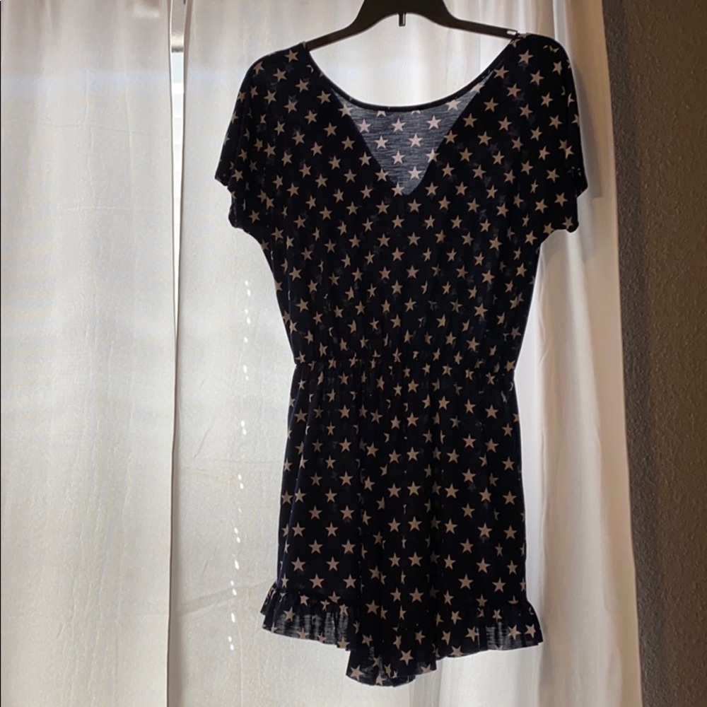 Navy Star Romper